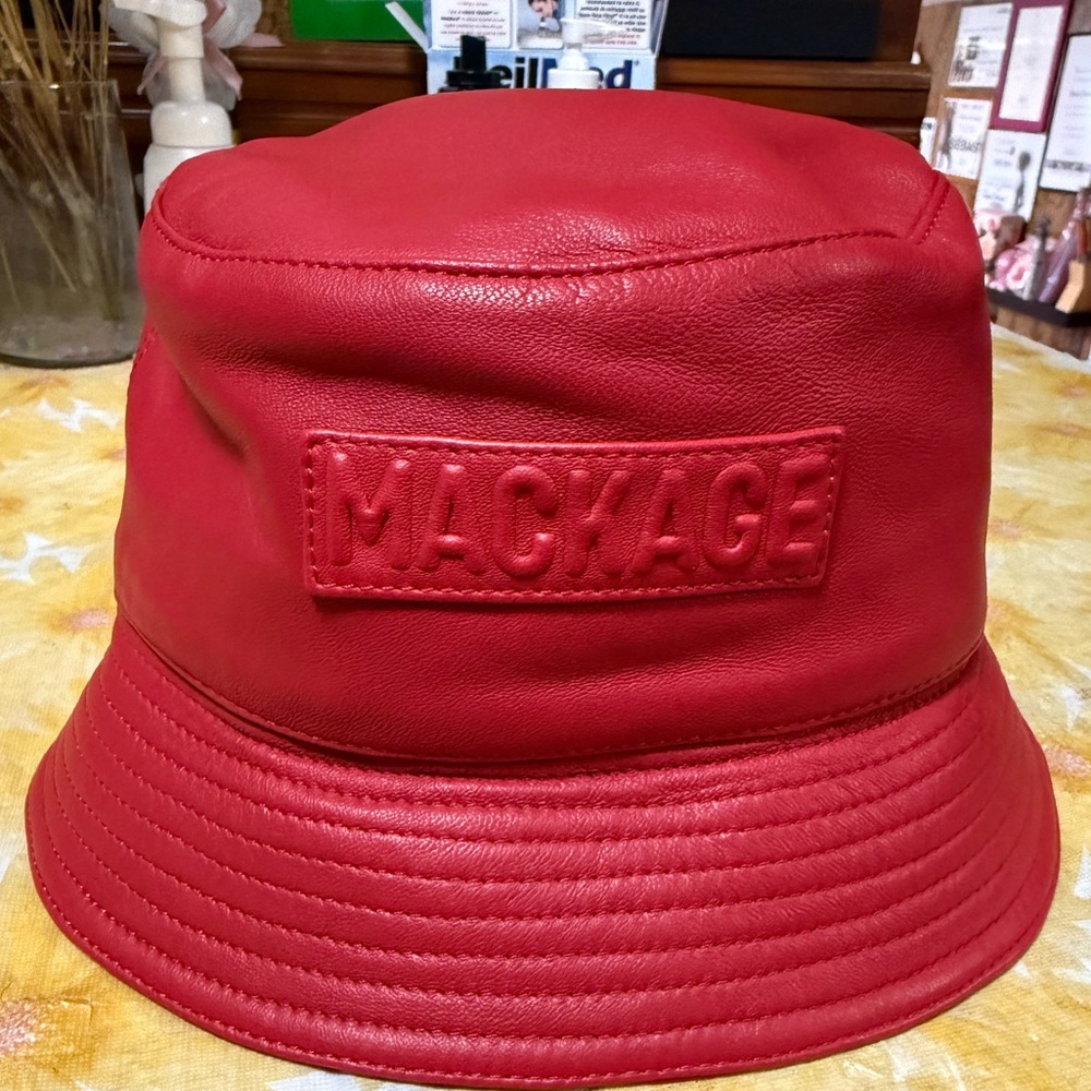 Mackage Vibrant Red Bucket Hat